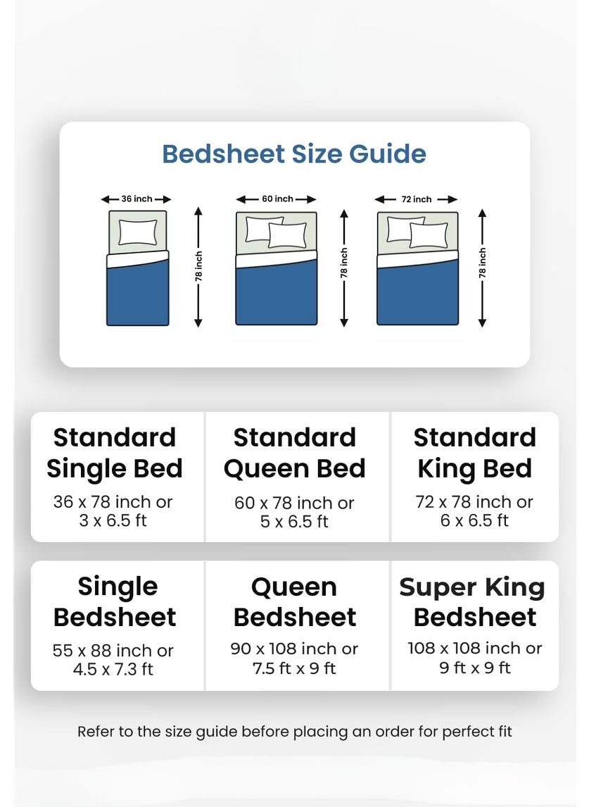 beddingNdecor 210TC 100 Cotton Percale Weave Florence Collection Print Flat Bedsheet Set 3 Pieces King Size 108inch x 108inch 18inch x 28inch Pillow Cover Mocha Daffodil