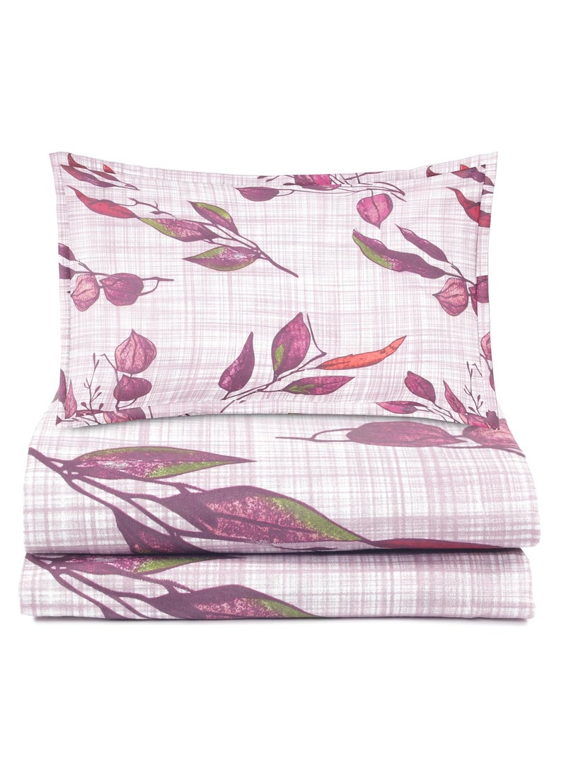 CloudWeave Home Company Premium Elasticated Bedsheets King Size 140TC Cotton 78 x 72 inches 10 Inch Drop with 2 Pillow Covers 18 x 27 Inches Also fits Double Bedsheet Purple Bedsheet