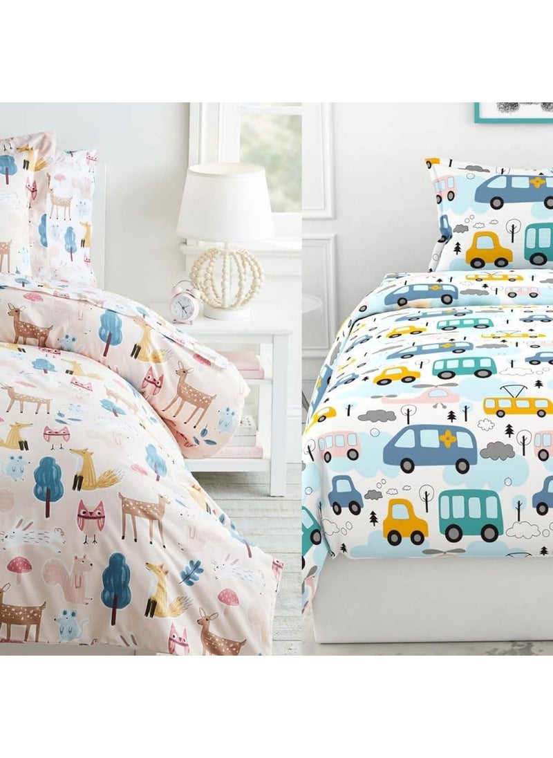 LORETO A QUALITY LINEN BRAND Pure Cotton Soft And Smooth Bed Sheet Single Bed For Every Day UseAnimal Prints 2 BedsheetSet Of 2 Pcs137 X 213 Cms144 TCMulticolor