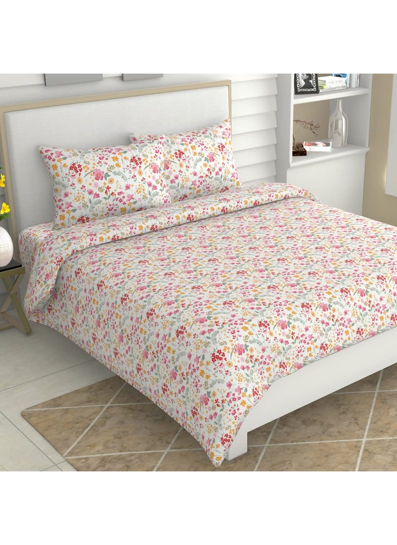 Haus Kinder King Size Bedsheets for Bed 186 TC 100 Cotton Bed Sheet for King Size Bed with 2 Pillow Covers Color Bedsheet Utopia