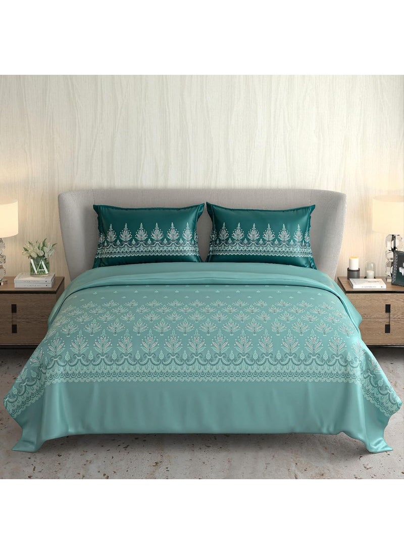 COZY FURNISH 100 Cotton Double Bedsheet 210 TC Super Soft Breathable Elegant Designer Print King Size 108x108 Inches 2 Pillow Covers SkinFriendly Durable Machine Washable Ideal Gift