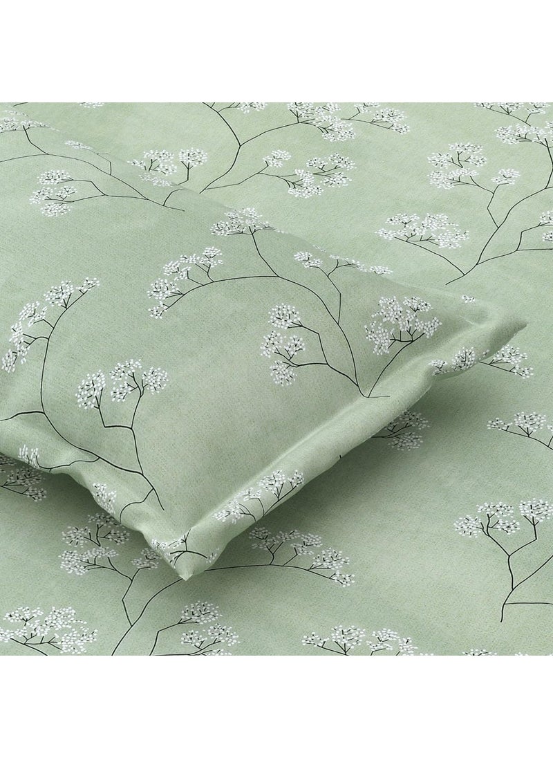 Jaipur Weaves Bedsheet Queen Size 100 Pure Cotton Bed Sheet with 2 Pillow Covers Super Soft Cozy Bedsheets Set90x100 inches Green Queen