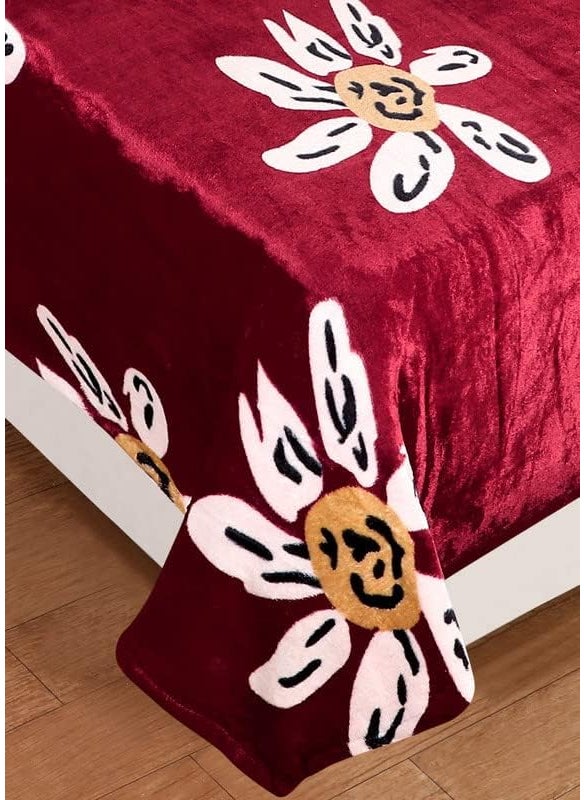PRINDA WarmWinter Super Soft Single Bedsheet60 x 95 Inch with 1 Pillow Cover 18 x 28 Inch Red