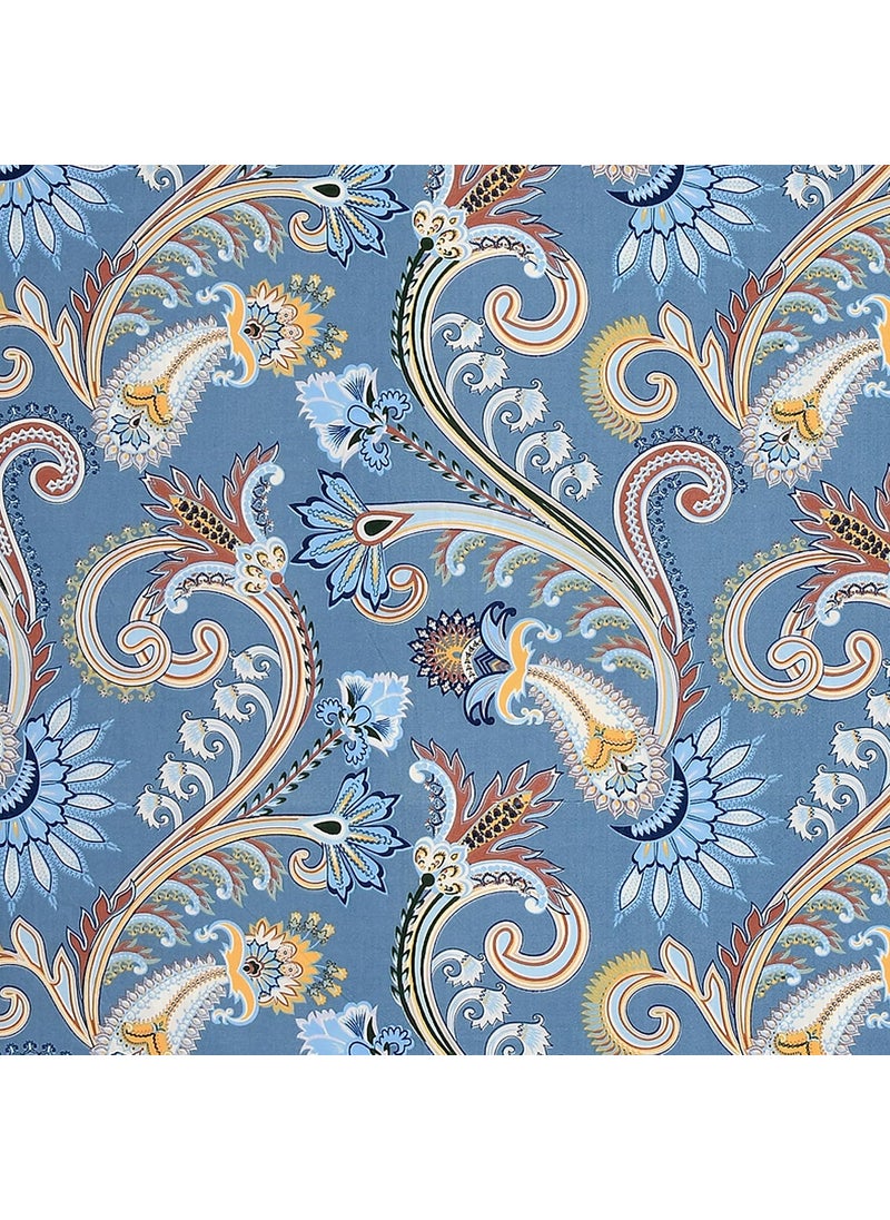 EasyGoods Super Soft Merino Floral Bedsheet Bedsheet for Double Bed King Size Double Bedsheet with 2 Pillow Covers Premium Printed Flat Bed Sheet 90 98Aqua Blue