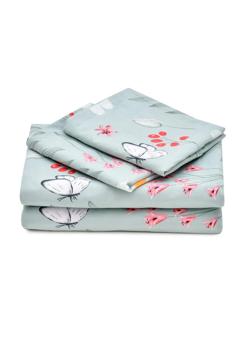COZY FURNISH Super Soft Brushed Microfiber Cotton Double Bedsheet with 2 Pillow CoversBedsheet 90X100Inches Pillow Covers 17X27Inches pista