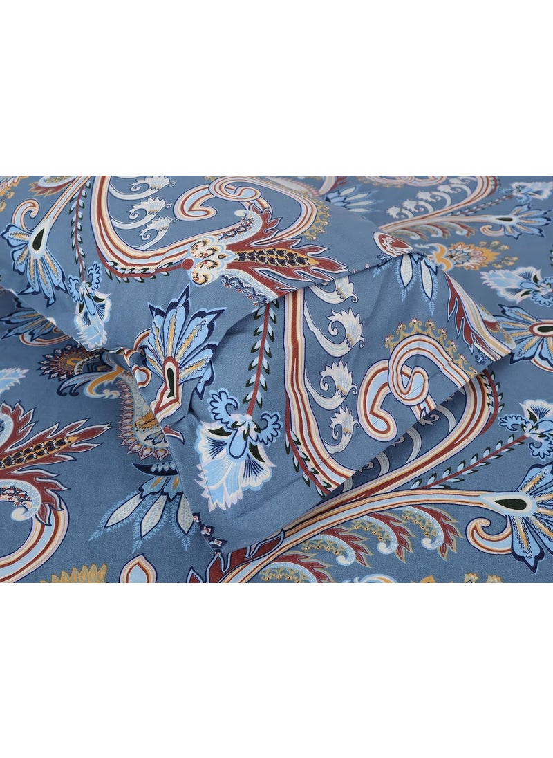 PRINDA Presents King Double Flat Bed Sheets 90 x 100 Inch with 2 Pillow Covers18 x 28 Inch Multicolor