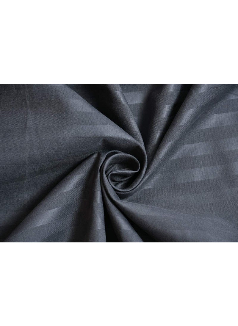 Own way Microfiber Satin Striped 400TC Double Bedsheet King Size for Double Bed Solid Colour Bed Sheets Flat Sheets Size 108x108 inch 2 Pillow Cover28x18 inch