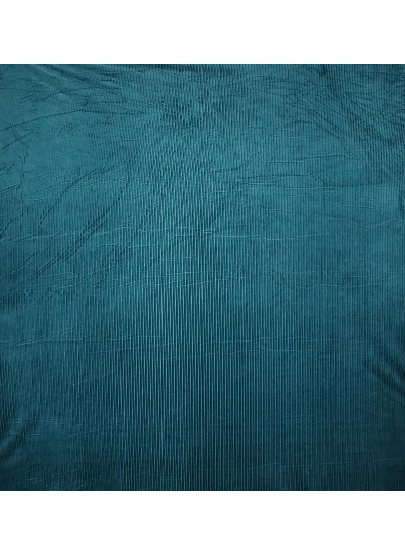 PRINDA Flannel WarmWinter Super Soft Solid Self Stripe King Size Flat Single Bedsheet90 X 60 Inch With 1 Pillow Cover 18 X 28 Inch Colour Light Crash Blue 210 TC