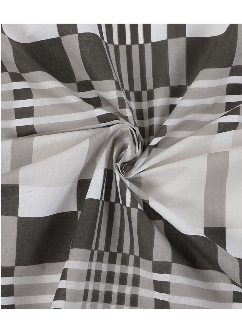 HOMETALES Cotton Big Checks Bedsheet with 2 Pillow CoversMulticolor