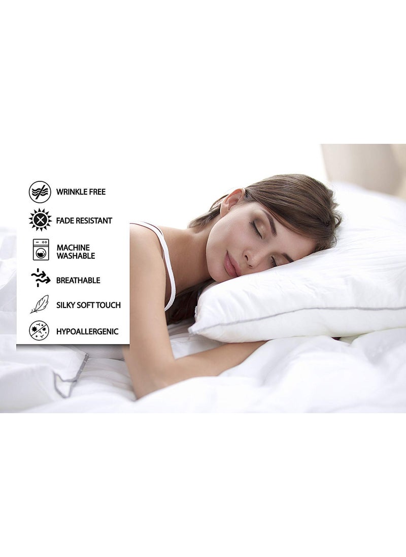 Bedsheets for King Bed Microfiber Plain King Size Bed Sheet Include Pillow Cover Ultra Soft for Home Hotel Villa Resort and Guest House_White Solid
