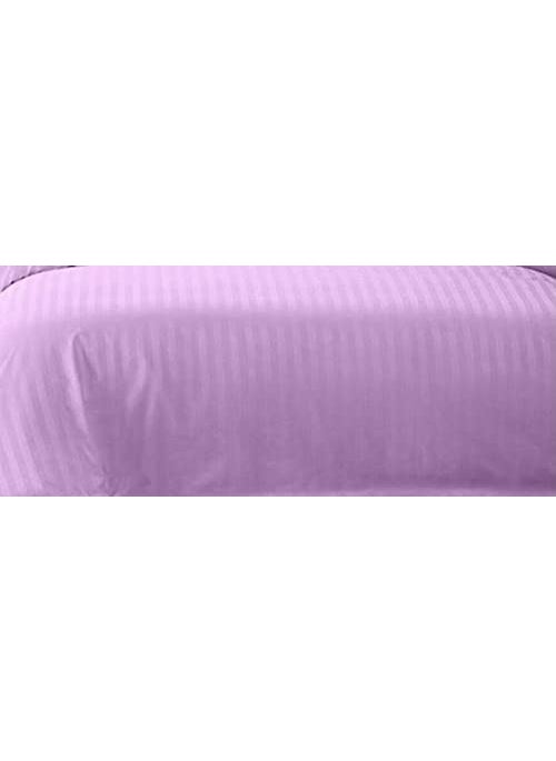 Fablicious Glace Cotton Satin Striped Plain King Size Bedsheet for Double Bed with Two Pillow Covers Lavender 90 x 100 Inch