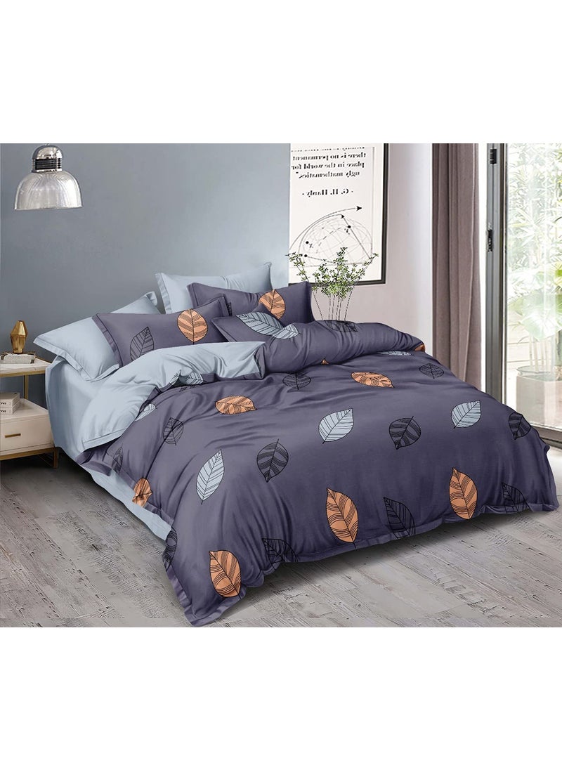 MORADO Premium Glace Cotton 100 GSM Printed Double Bedsheet with 2 King Size Pillow Covers 90X100 Inches Multi Color