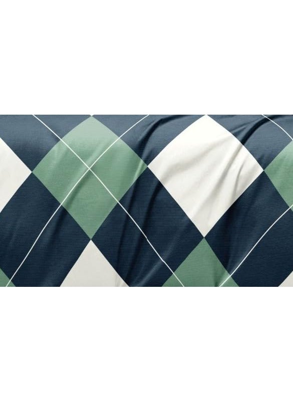 DECOR2ADMIRE 300 Thread Count Cotton Queen Size Printed Double Bedsheet with Two Pillow Covers for Home Green Geometric 90 x 100 Flat
