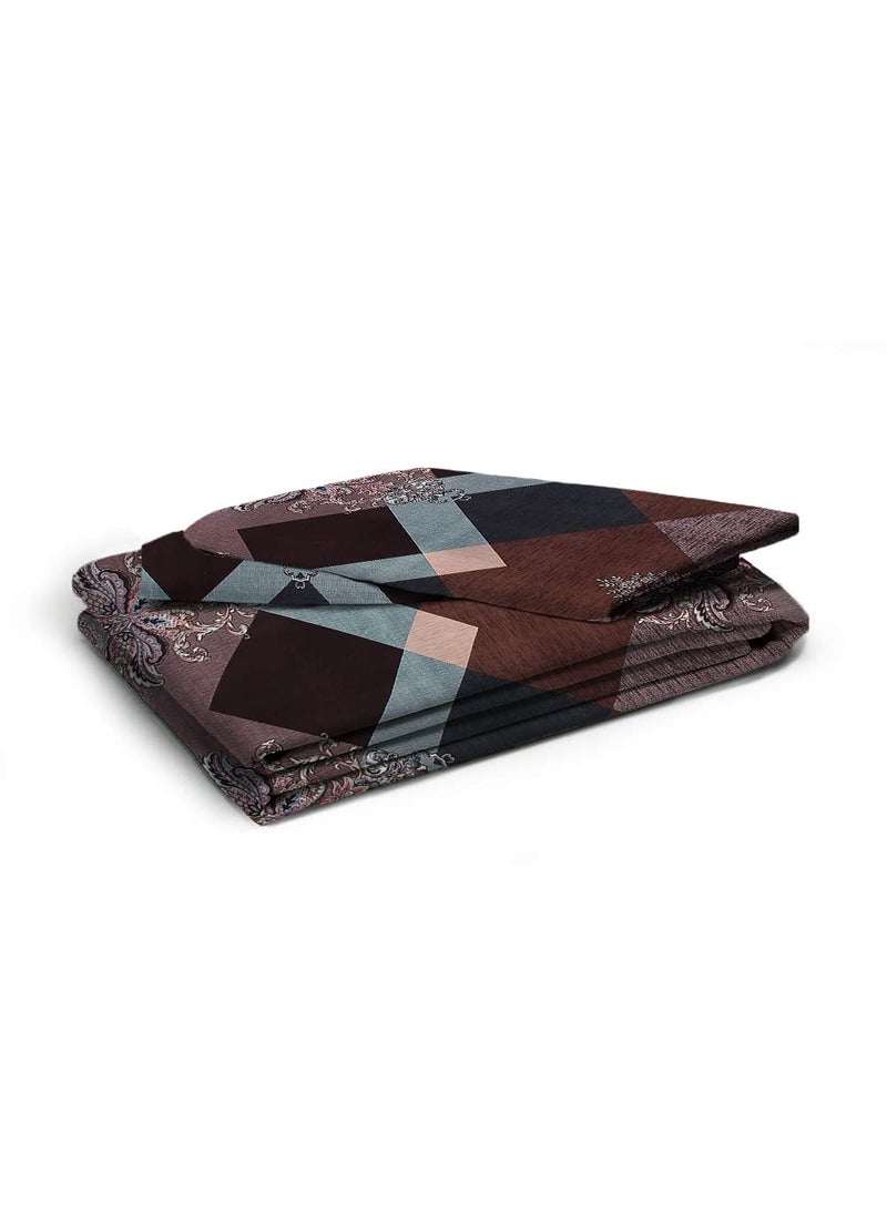 AEROHAVEN 180TC Glace Cotton Paisley Flat Double Bedsheet with 2 Pillow Covers GCB19 Brown