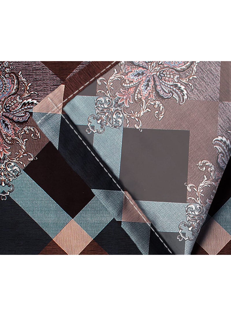 AEROHAVEN 180TC Glace Cotton Paisley Flat Double Bedsheet with 2 Pillow Covers GCB19 Brown