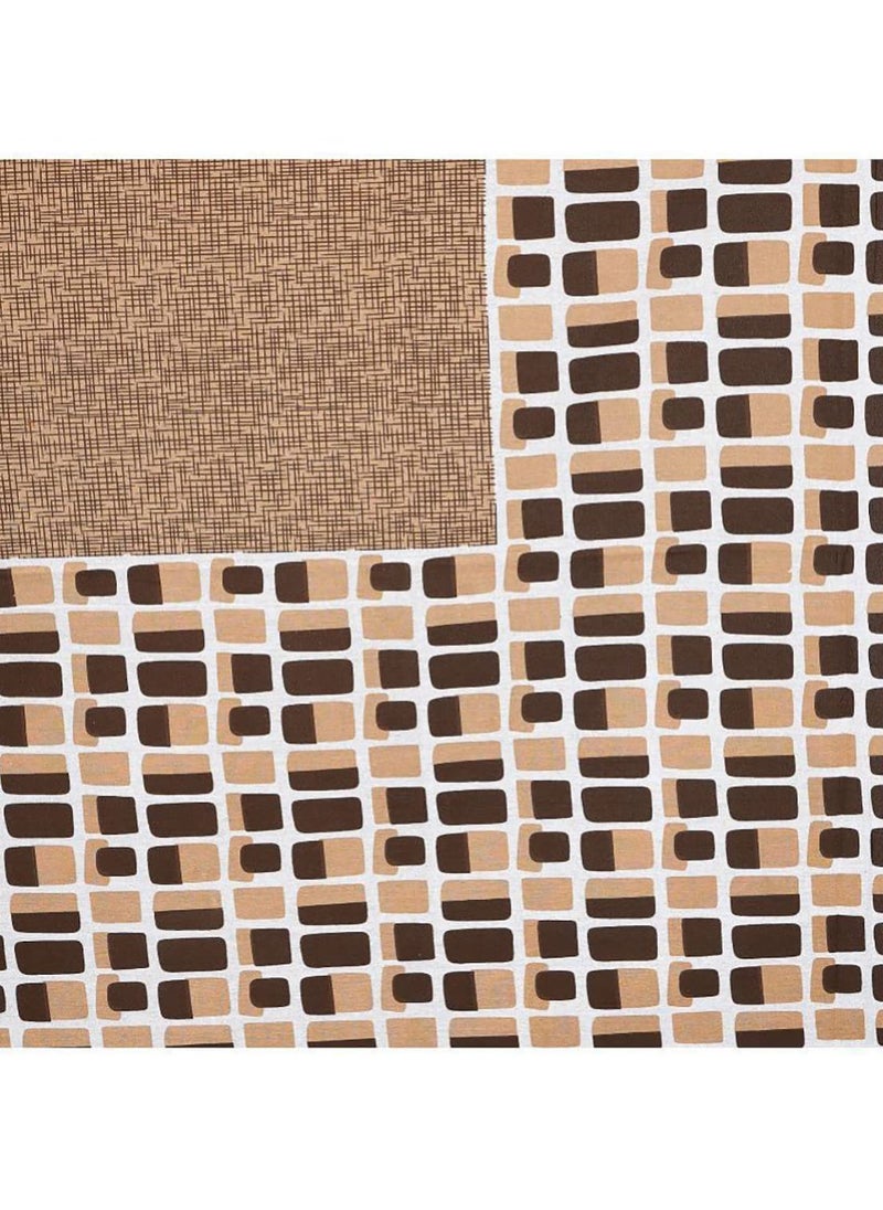 HOMETALES Brown Cotton Queen Jaipuri Bedsheet with 2 Pillow Covers