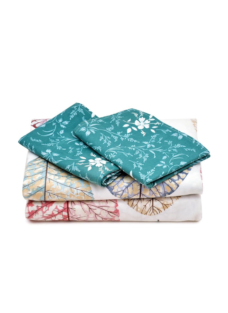 COZY FURNISH Super Soft Microfiber Cotton King Size Bedsheet with 2 Pillow Covers Printed Design 150 TC 108x108 Inches Bedsheet 17x27 Inches Pillow Covers for All Occasions