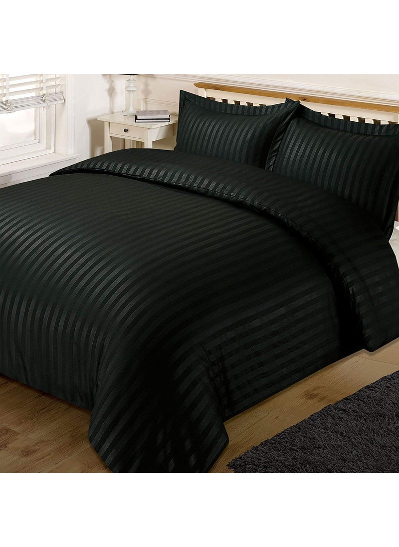 Castiqa Satin Fabric Stripes Pattern 4 Bedsheets Set Combo for HomeHotelsHospitals 4 Bedsheets 8 Pillow Covers Size90x100inch Multicolor F