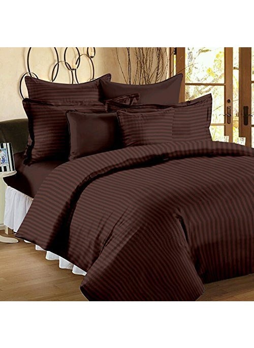 Castiqa Satin Fabric Stripes Pattern 4 Bedsheets Set Combo for HomeHotelsHospitals 4 Bedsheets 8 Pillow Covers Size90x100inch Multicolor D