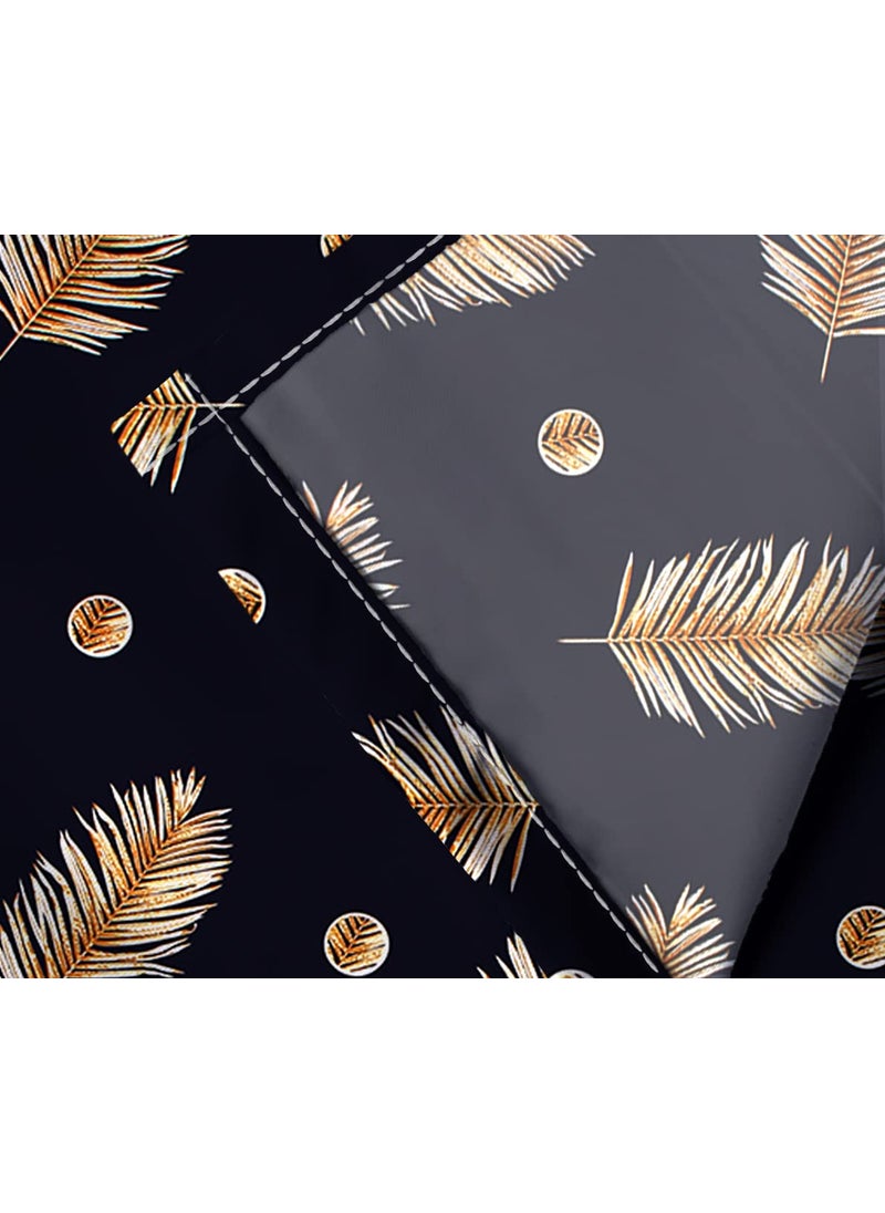AEROHAVEN 180TC Glace Cotton Abstract Flat Double Bedsheet with 2 Pillow Covers GCB15 Navy Blue
