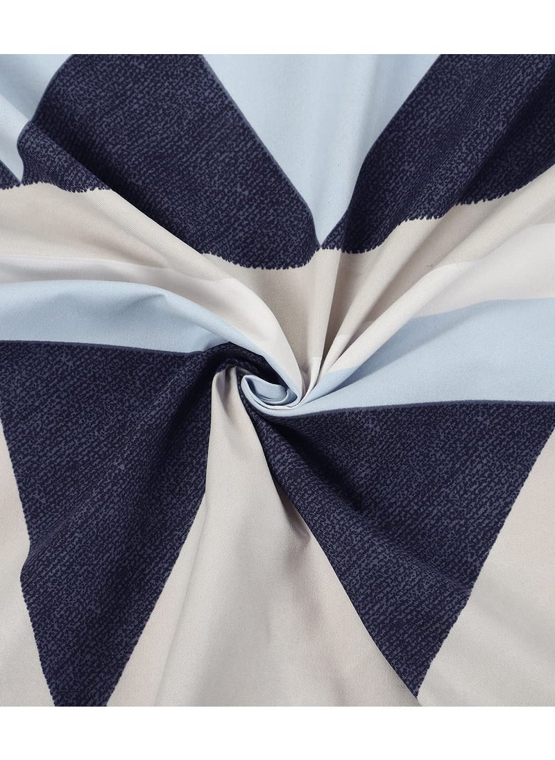 HOMETALES Microfiber Geometric Printed Double Bed Sheet with 2 Pillow Covers Multicolor