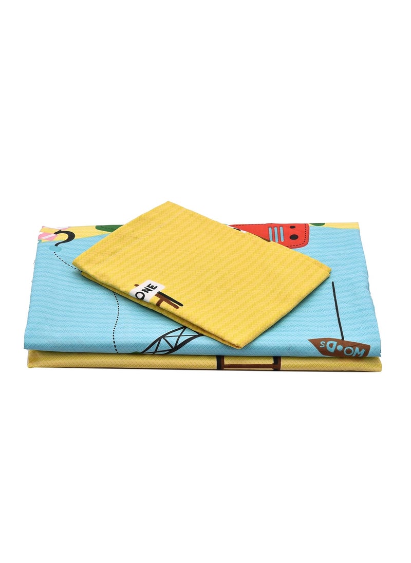 COZY FURNISH Super Soft Brushed Microfiber Cotton Single Bedsheet with 1 Pillow Cover60X90Inches Printed Single Bedsheet with Pillow Cover