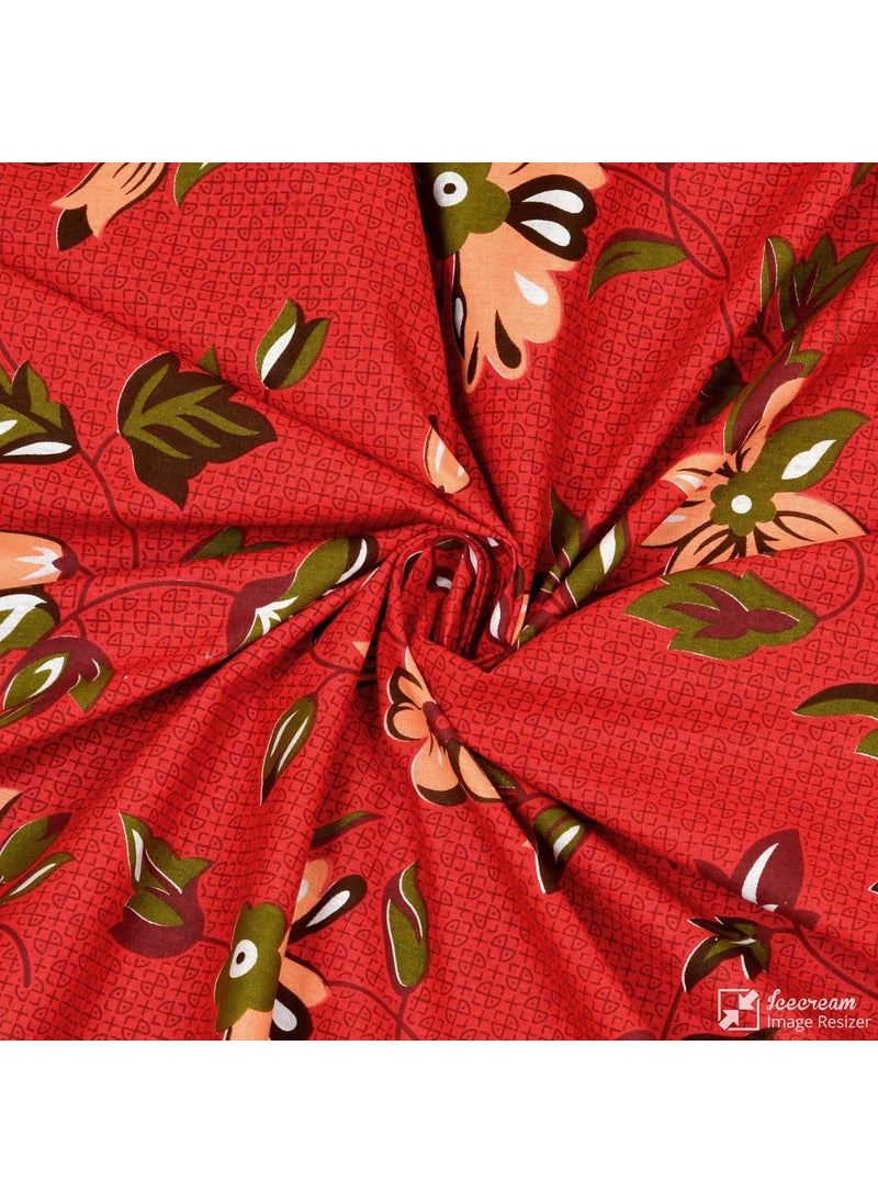 LIVING ROOTS Pure Cotton Soft Skin Friendly 1 Bedsheet with 2 Pillow Covers Queen Size Bedsheet 86 96 inches 7 8 Feet Rich Fast Colour with No Colour Bleeding Guarantee 304 Red