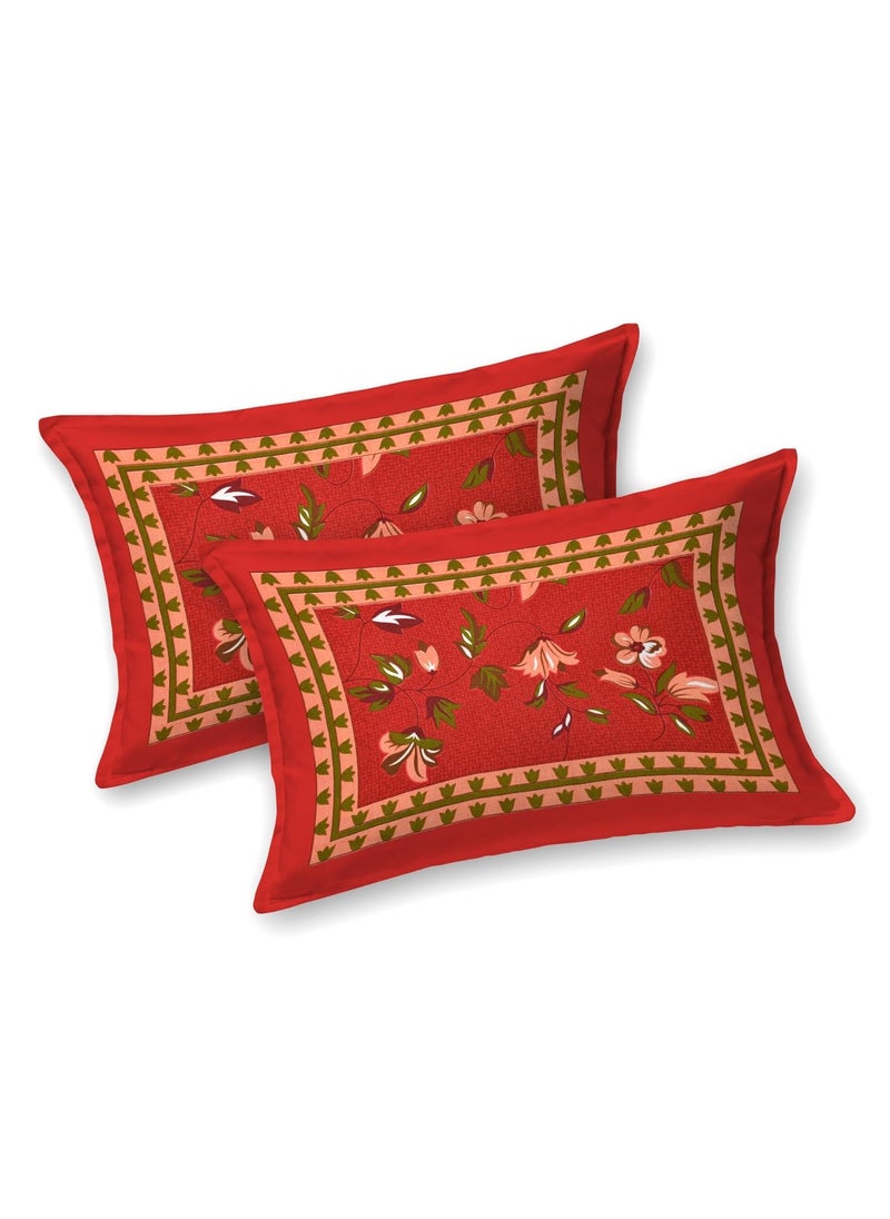 LIVING ROOTS Pure Cotton Soft Skin Friendly 1 Bedsheet with 2 Pillow Covers Queen Size Bedsheet 86 96 inches 7 8 Feet Rich Fast Colour with No Colour Bleeding Guarantee 304 Red