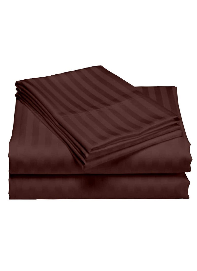 Comfy Cotton 210 TC Double Bedsheet with 2 Pillow Covers King Size Brown
