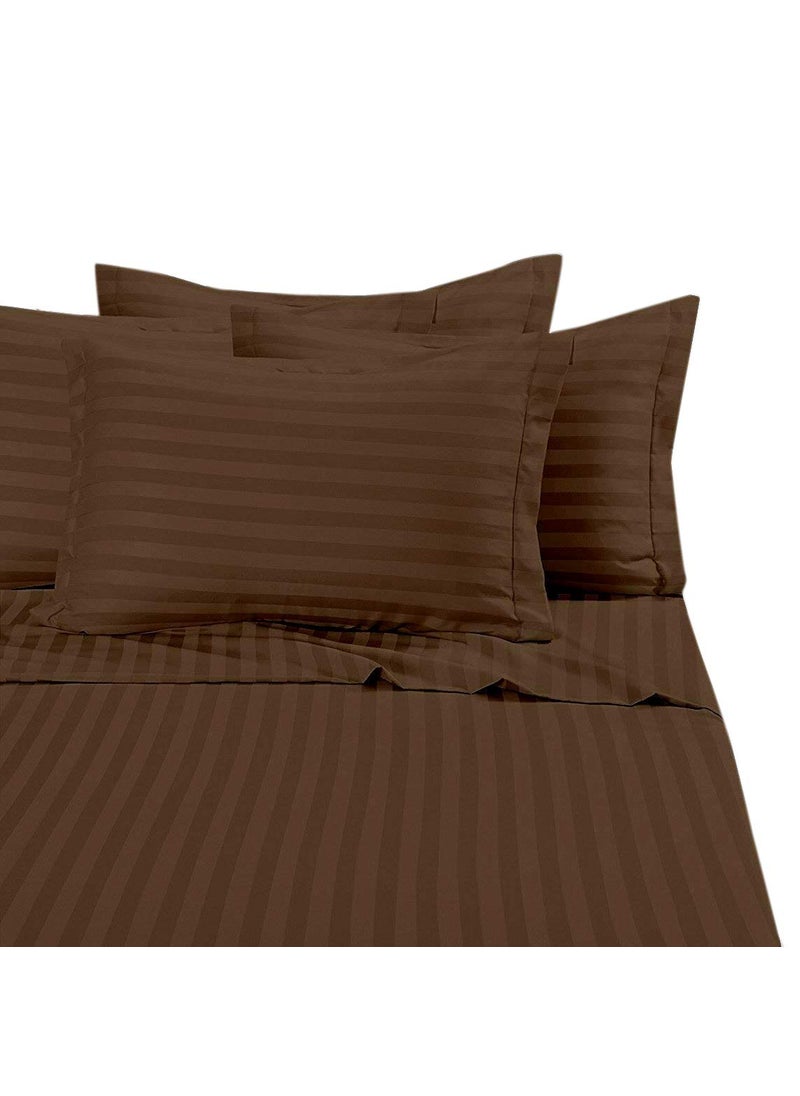 Comfy Cotton 210 TC Double Bedsheet with 2 Pillow Covers King Size Brown