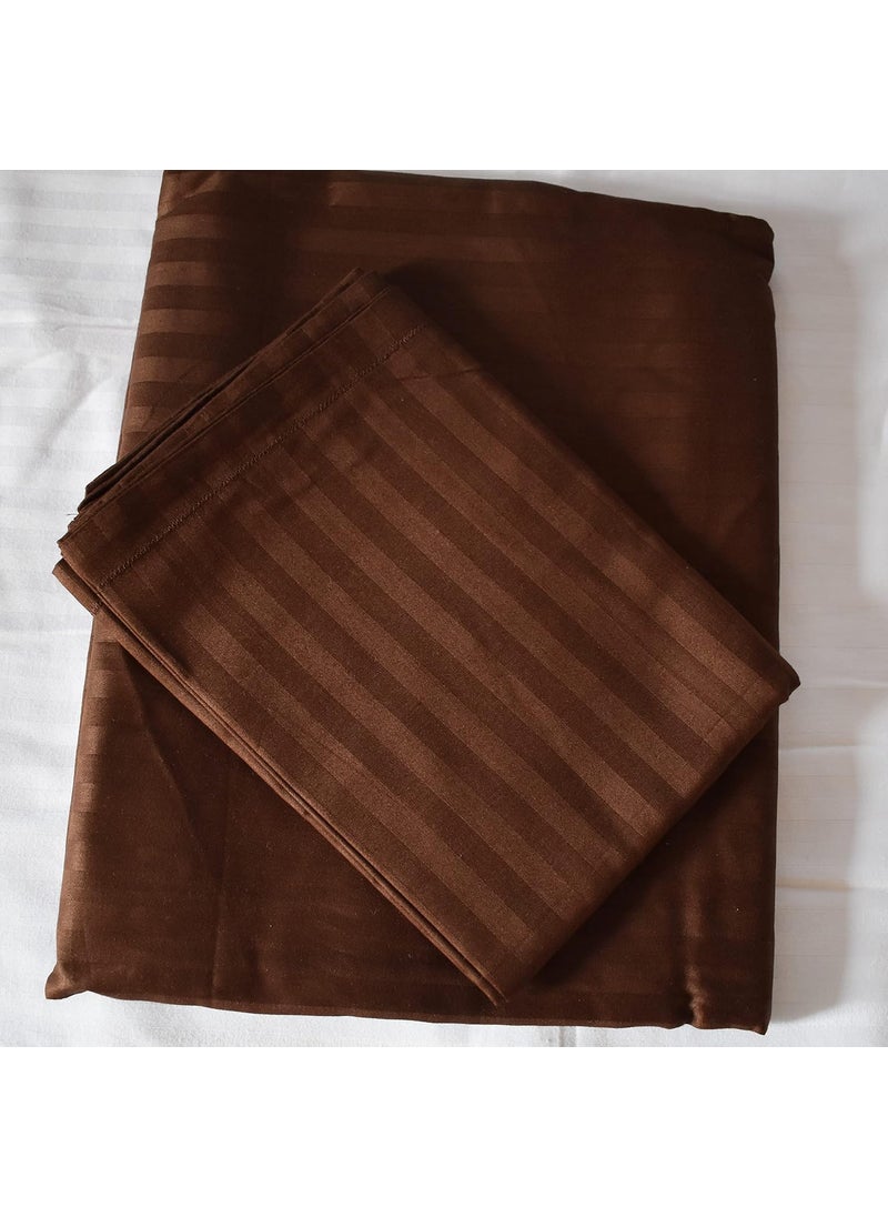 Comfy Cotton 210 TC Double Bedsheet with 2 Pillow Covers King Size Brown