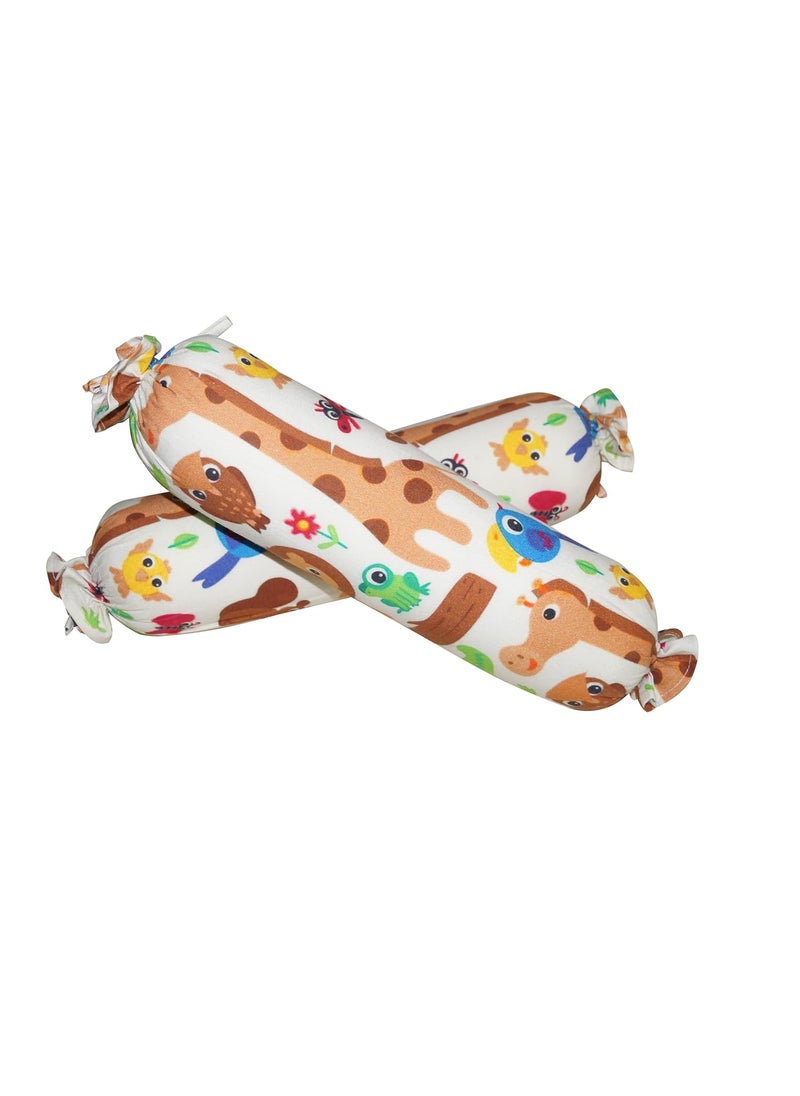 Oscar Home Cot Pillow 2 BolsterSet with Fillers Soft Eco Friendly Fabric Safari