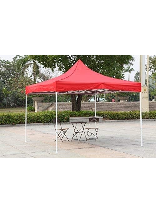 HAPPY BORN Outdoor TentGazebo Tent Heavy Duty Foldable Gazebo Tent with 4 Side Open Pop up Canopy Tent for Garden and Promotional Activity RED 10x10 ft Multicolor Pack of 1
