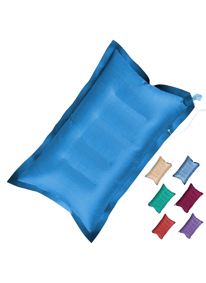 RAV Pack of 4 Cotton Fabric Travelling Pillow Cushion Sleeping Bag Backpacking Pillow Soft Comfortable Air Inflatable Travel Pillow Tourist Pillow Cotton Air Pillow Color Multi Color