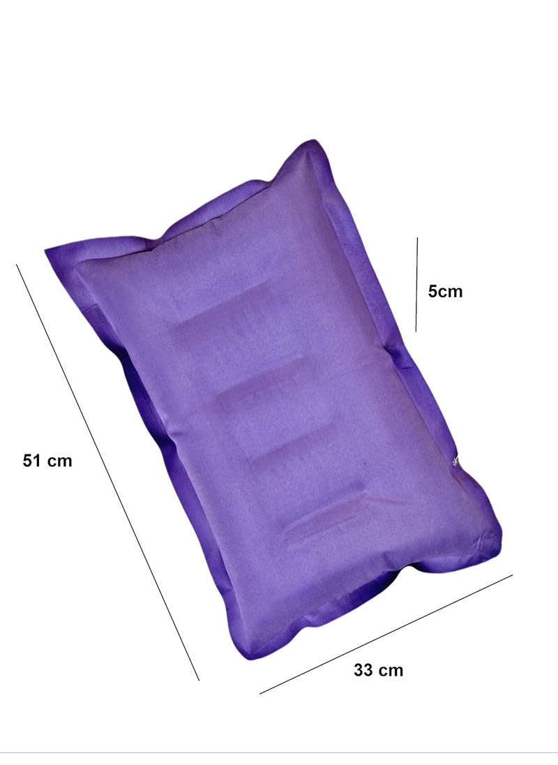 RAV Pack of 4 Cotton Fabric Travelling Pillow Cushion Sleeping Bag Backpacking Pillow Soft Comfortable Air Inflatable Travel Pillow Tourist Pillow Cotton Air Pillow Color Multi Color