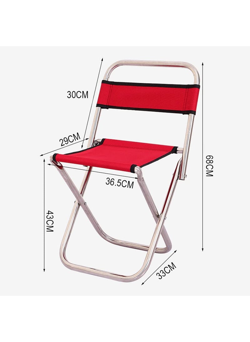 BIGFALCON Premium Folding Camping Chair Outdoor Portable FishingPicnicHiking and Traveling StoolChair with Backrest Relaxing Sketching Chair Red Without Bag