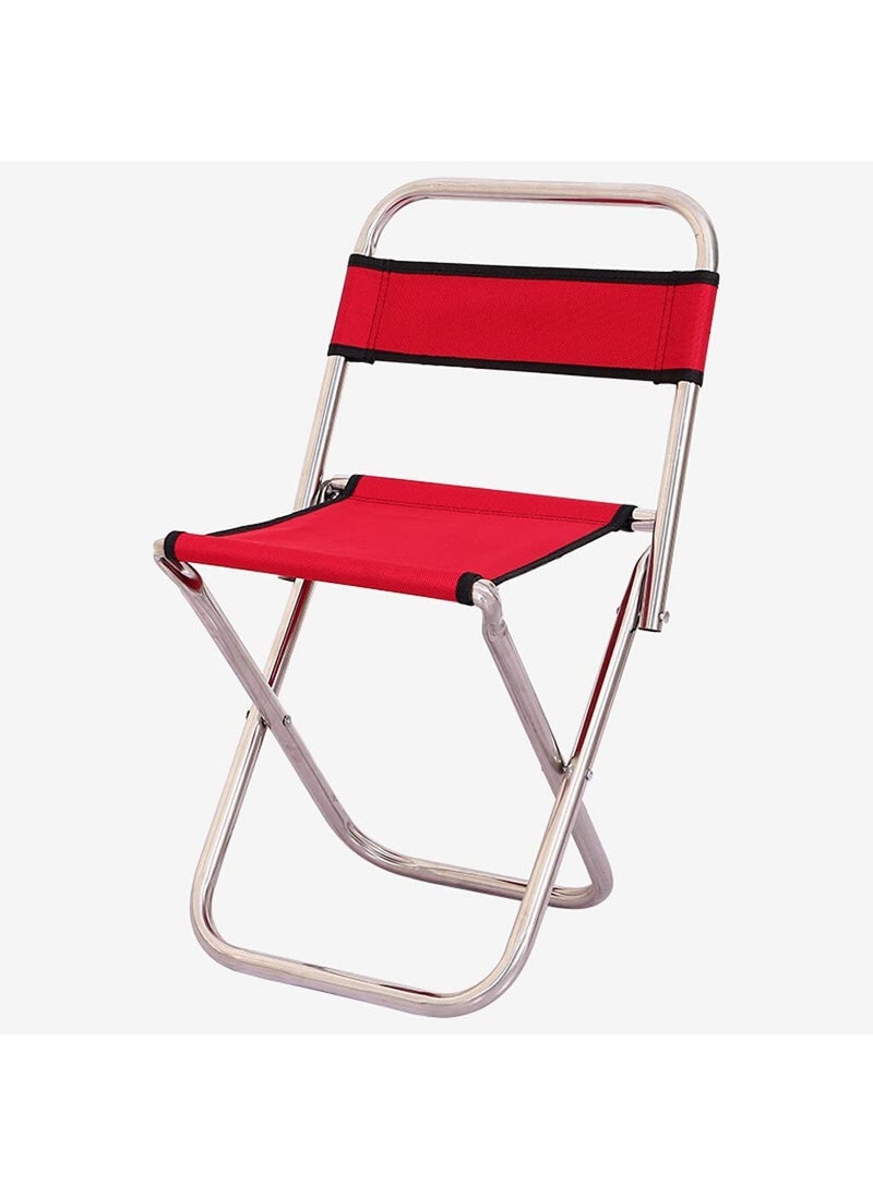 BIGFALCON Premium Folding Camping Chair Outdoor Portable FishingPicnicHiking and Traveling StoolChair with Backrest Relaxing Sketching Chair Red Without Bag