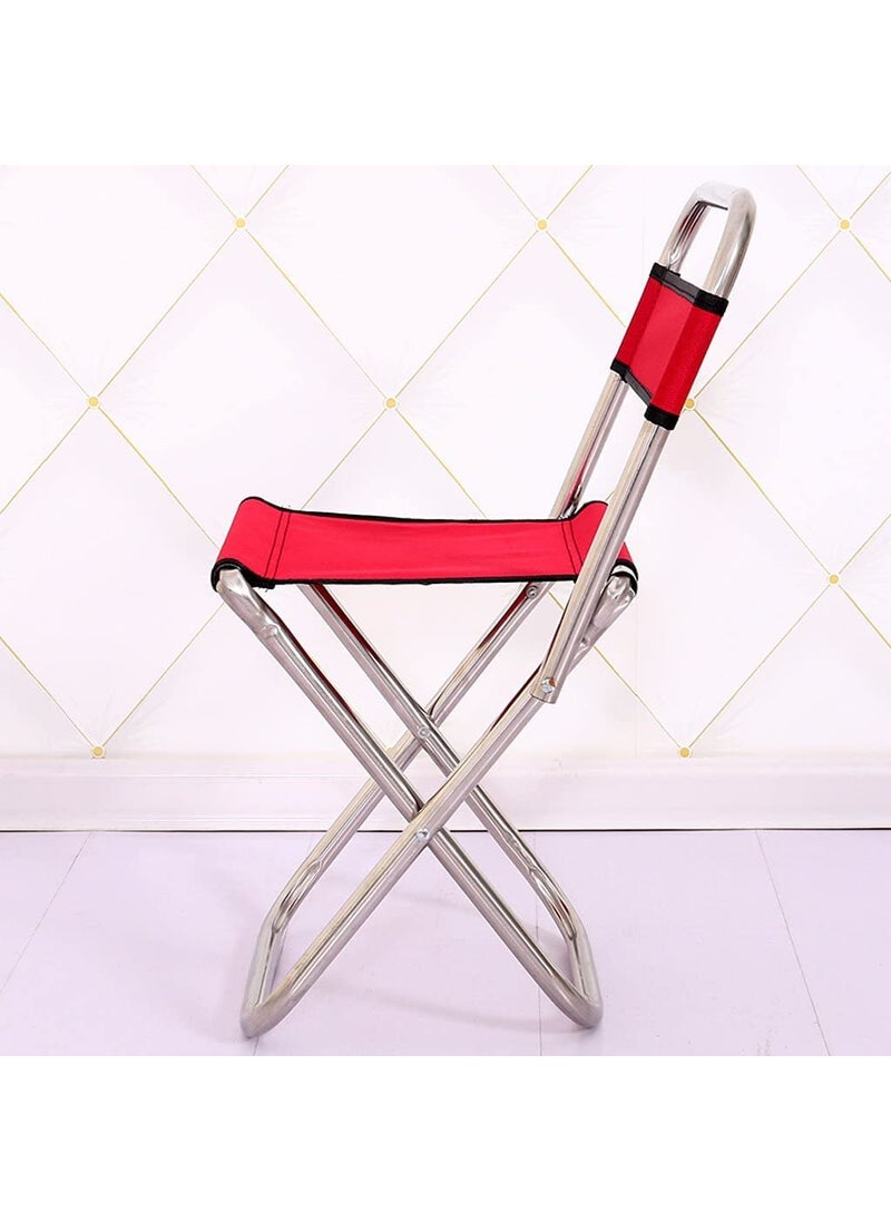 BIGFALCON Premium Folding Camping Chair Outdoor Portable FishingPicnicHiking and Traveling StoolChair with Backrest Relaxing Sketching Chair Red Without Bag