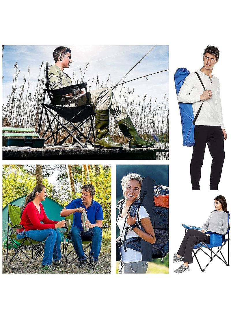 Calyrex Foldable Camping Chair Folding Camp Chairs Carrying Bags for Adults Portable for Lawn Outdoors Fishing Hiking Travel Picnic Beach with Cup Holder