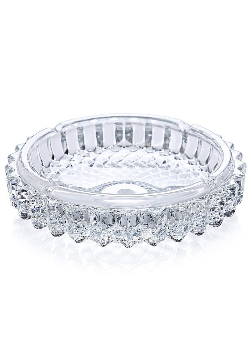 SK Craft Vastu Feng Shui TwoTier Glass Turtle with Plate for Good Luck Transparent Standard