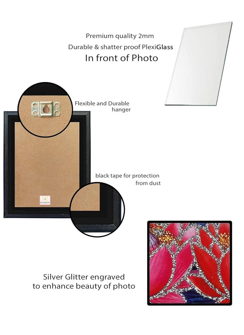 Koshtak Shri Bankey Bihari Shri Krishana Photo Frame For Wall HangingGiftTemplePuja RoomHome DecorGolden Brown Synthetic Frame with Unbreakable Acrylic Glass for Worship