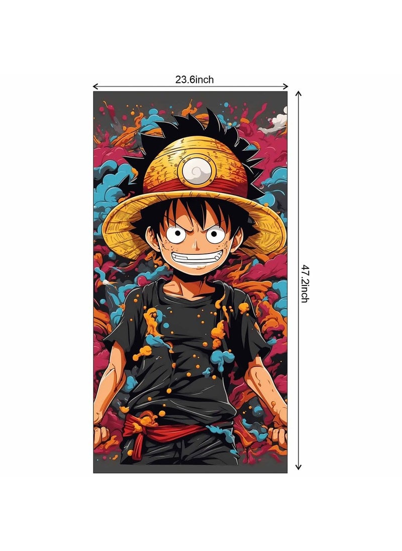 CVANU Luffy Anime Character Design Printed on Fridge Door Vinyl Sticker Wallpaper 472inchX236inch_F235