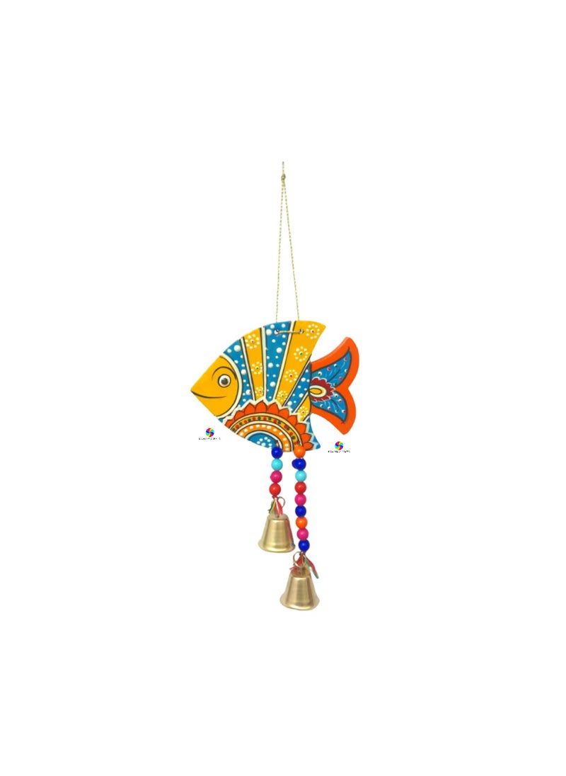 DRAVY HANDICRAFTS Hanging Fish Main Door Latkan Toran for Pooja Garden Decor Wall Hanging Balcony Decoration Hanging Decorative Items for Room Wall Dcor for Home Set of 5 Unit Length12 inch