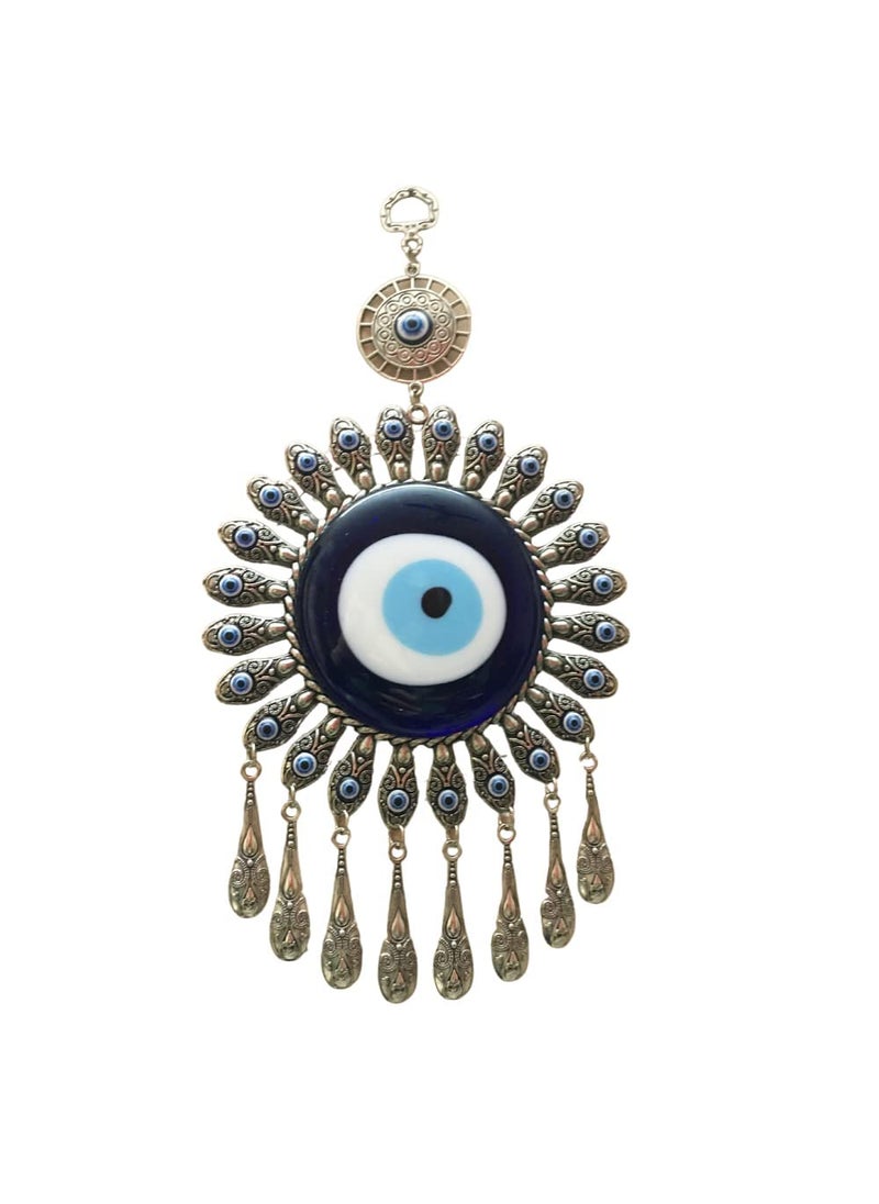 RIPE INDIA Evil Eye Hanging for Home Office Shop Car Big Size Blue Silver