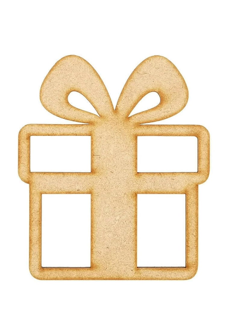 Curious Button Set of 10 pcs Christmas Gift MDF Craft Shape Wooden Blank Tag Decoration Embellishment Present Door Hanger Christmas Crafts