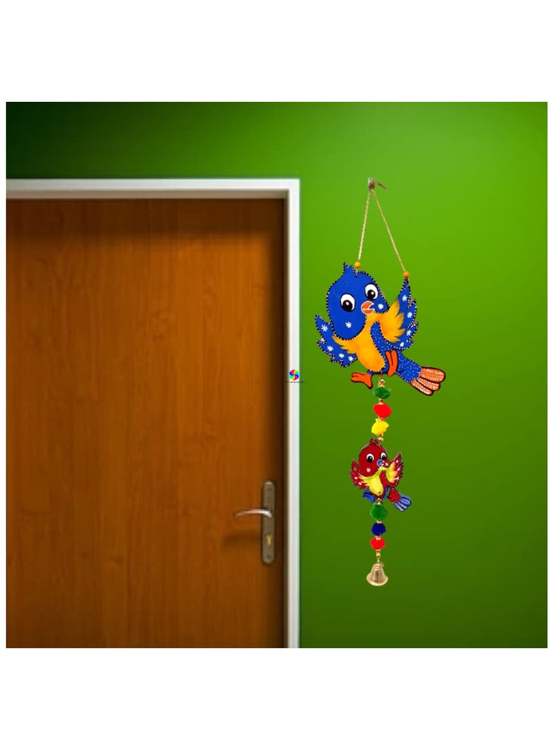 DRAVY HANDICRAFTS Hanging Bird Hand Painted Main Door Latkan Toran For Garden Decorative Wall Hanging Balcony Decoration Hanging Items For Living Room Office Wall Dcor Decorative for HomeLength21 inch
