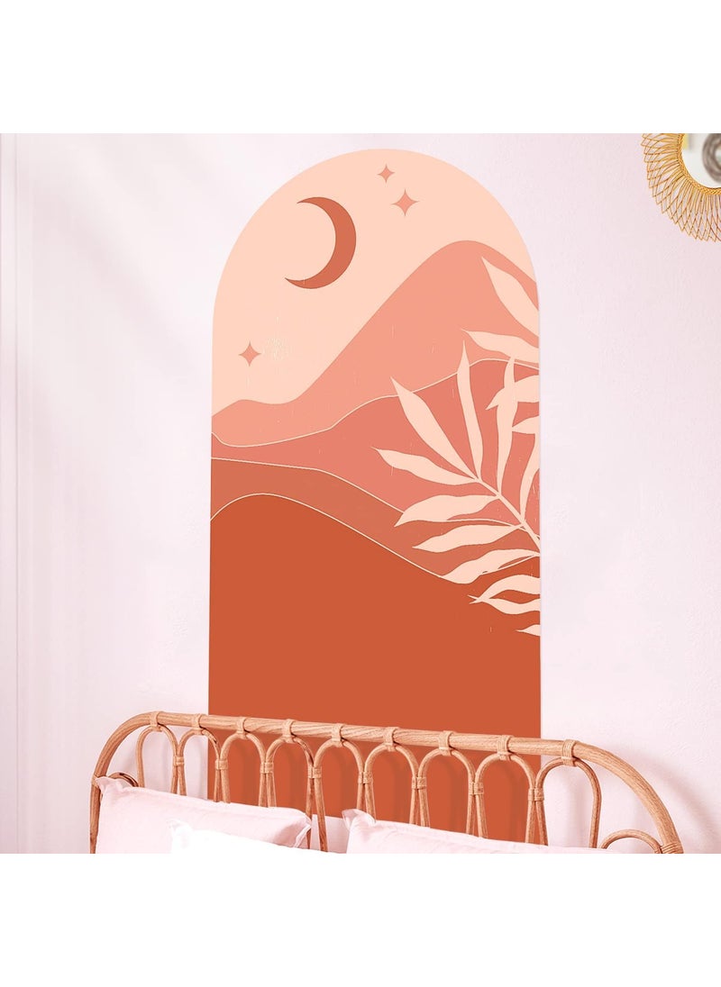 Psychedelic Collection Boho Theme Multicolor Floral Mountain Wall Stickers for Bedrooms Living Rooms and More Assorted Scenes