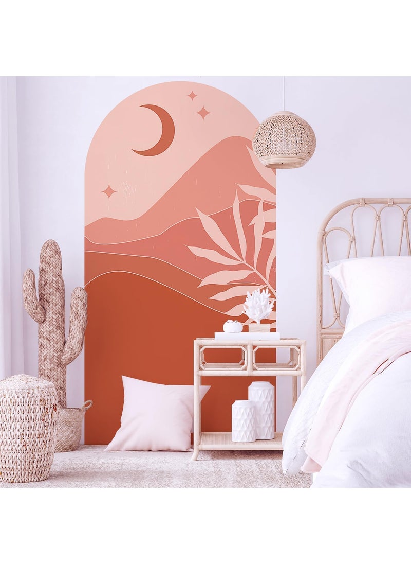 Psychedelic Collection Boho Theme Multicolor Floral Mountain Wall Stickers for Bedrooms Living Rooms and More Assorted Scenes