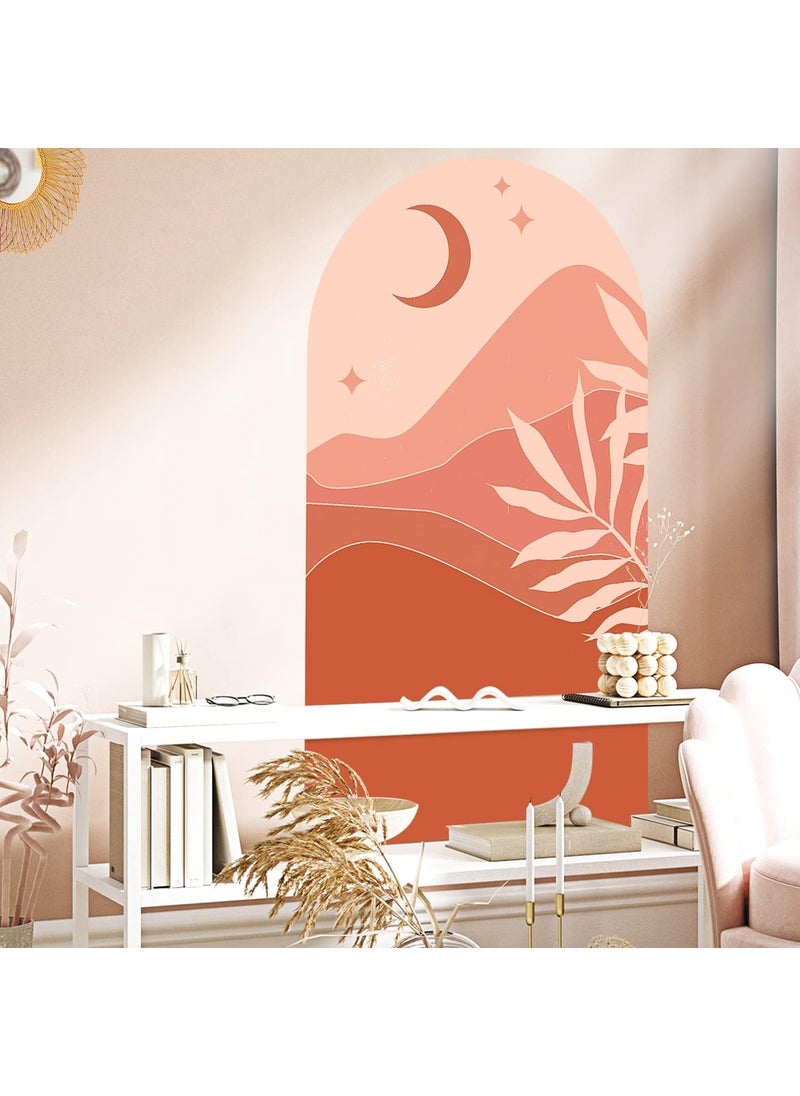 Psychedelic Collection Boho Theme Multicolor Floral Mountain Wall Stickers for Bedrooms Living Rooms and More Assorted Scenes