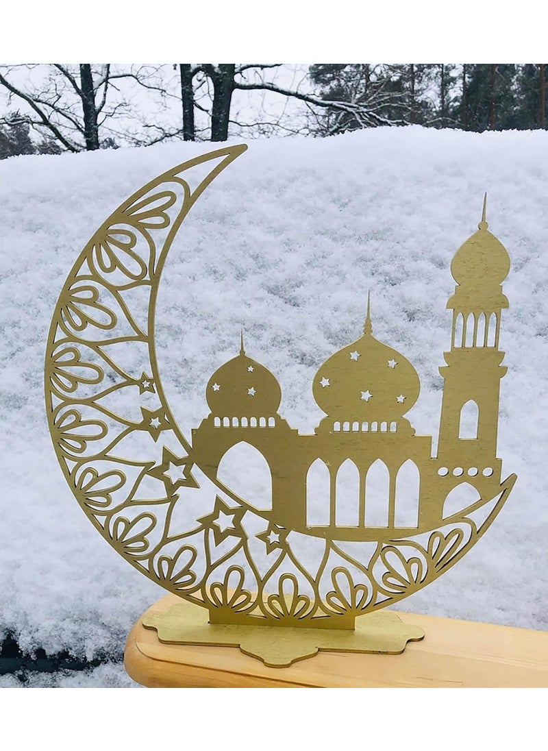 Curious Button Beautiful Wooden Masjid Table Decor for Ramadan Gifts Tabletop Display Ramadan Decor Wooden Cutouts Eid Decoration MDF Home Decor 25cm